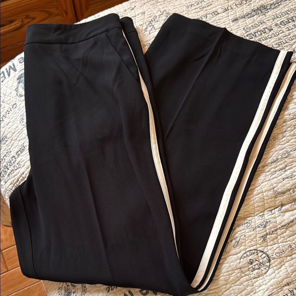 Jason Wu Black and White Track Pants with Sporty Stripes